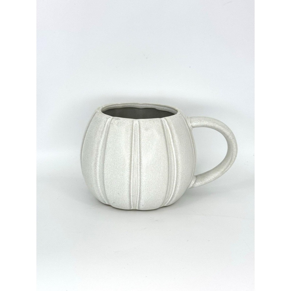 Hyde‎ & Eek! Boutique White Pumpkin Mug 14oz Stoneware Halloween Coffee Cup NWT